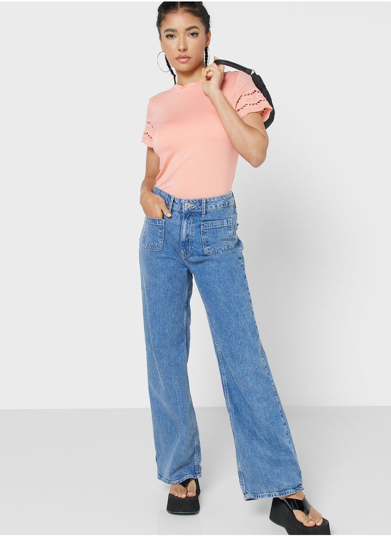Ginger - T-Shirt With Lace Detailing - Image 1