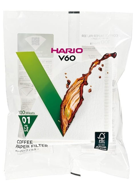 V60 Paper Coffee Filters Size 01 100 Count White