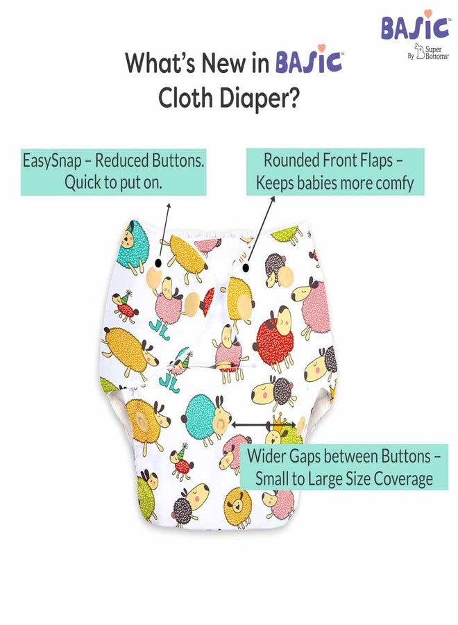 SuperBottoms BASIC Pack of 10 Cloth Diaper For Baby | Washable & Reusable Cotton Cloth Diaper | 0-3 Years | With Quick Dry Pad/Insert | Assorted | - Image 2