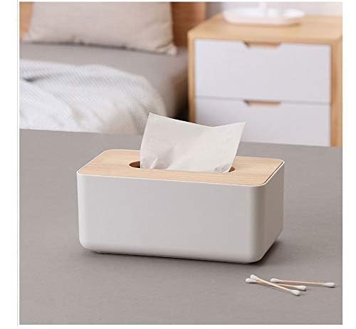 EASY SHOPE Rectangle Shape Wooden Cover Plastic Tissue Box Holder | Paper Napkin Holder Case | Tissue Holder Dispenser Organizer for Car Decor Home Room Hotel (ABS) - 1 pcs - Image 4