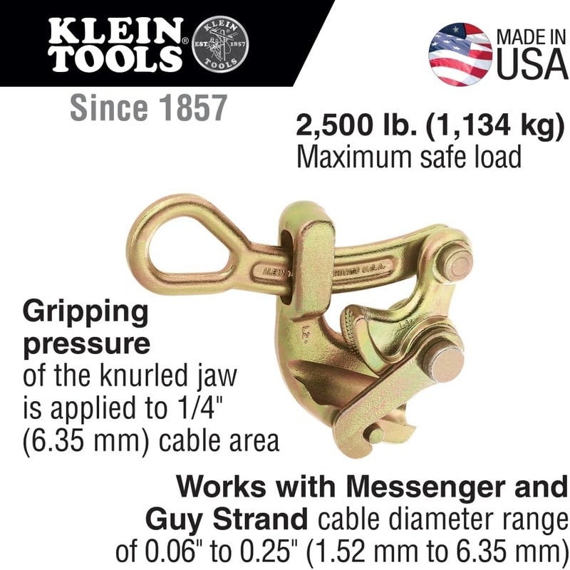 Klein Tools 1604-10KLE Havens Cable Grip with 0.25-Inch Capacity - Gold - Image 2