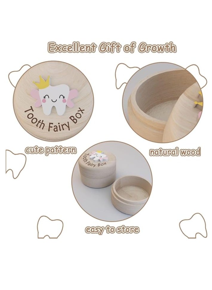 Beauenty Wooden Tooth Fairy Box For Baby Kids Tooth Storage Baby Shower Birthday Gift  - Image 2