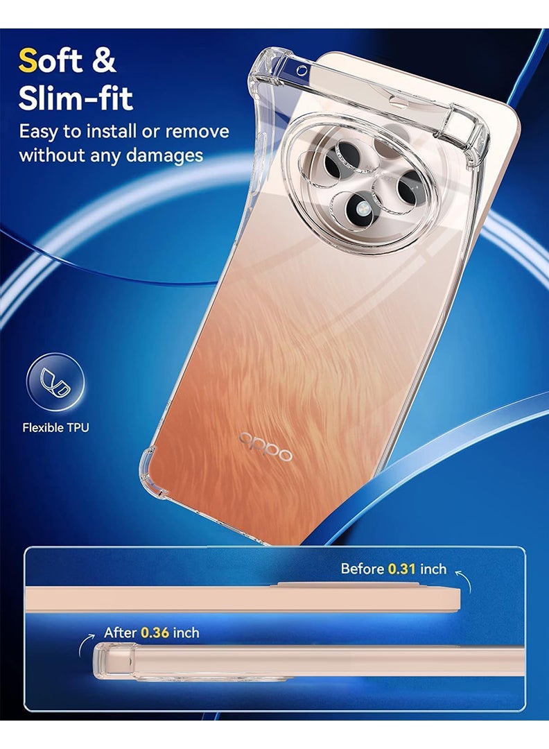 Theodor Oppo F27 Clear Case, Shock-Absorption TPU Cell Phone Cover with Reinforced Corners, Soft Flexible & Crystal Clear Protective Bumper Case - Image 2