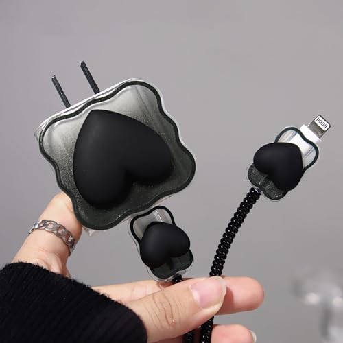 Like Star® Charger Protection Cover 4 in 1, Compatible for iPhone Charger only 18W & 20W, Spiral Cable Protector for Charging Cable, Charger Protector with 3D Design - Image 3