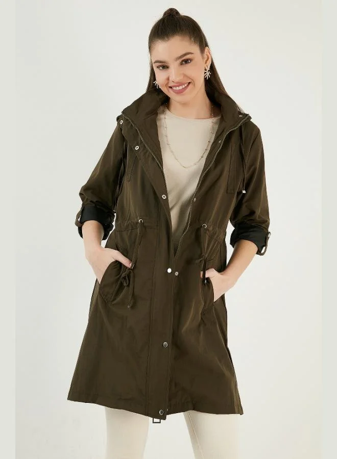 Lela Lela Regular Fit Removable Hooded Thin Seasonal Jacket Women's Jacket 497SEZEN