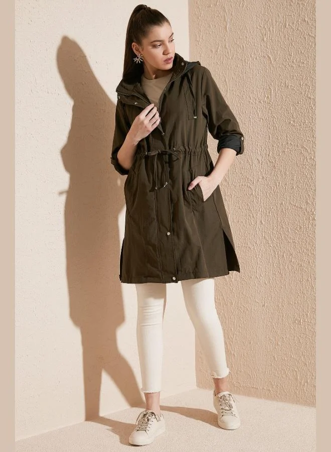 Lela Lela Regular Fit Removable Hooded Thin Seasonal Jacket Women's Jacket 497SEZEN