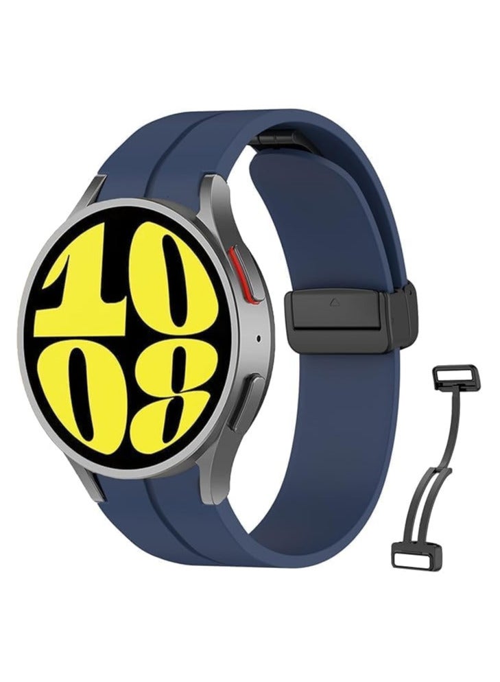 Magnetic Band for Watch 6 Classic 47mm 43mm/5 Pro 45mm/Watch 7 FE 6 5 4 44mm 40mm/4 Classic 46mm 42mm,Silicone Strap for Watch 5 Pro 45mm,No Gap Buckle - Image 1