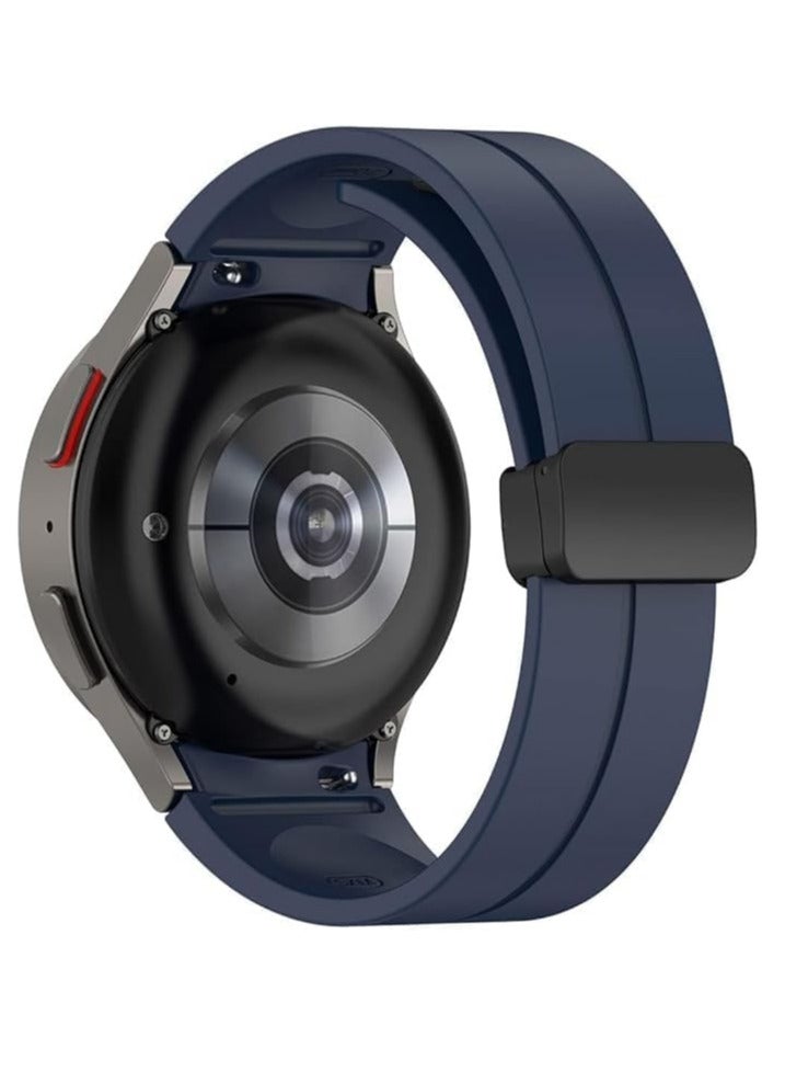 Magnetic Band for Watch 6 Classic 47mm 43mm/5 Pro 45mm/Watch 7 FE 6 5 4 44mm 40mm/4 Classic 46mm 42mm,Silicone Strap for Watch 5 Pro 45mm,No Gap Buckle - Image 2