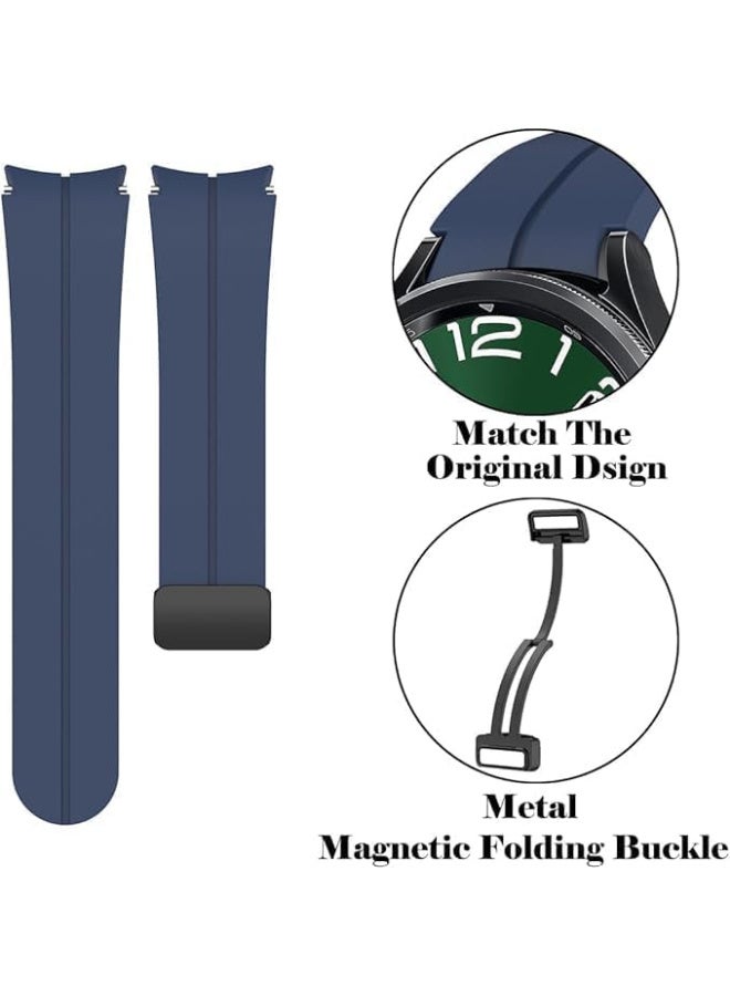 Magnetic Band for Watch 6 Classic 47mm 43mm/5 Pro 45mm/Watch 7 FE 6 5 4 44mm 40mm/4 Classic 46mm 42mm,Silicone Strap for Watch 5 Pro 45mm,No Gap Buckle - Image 5