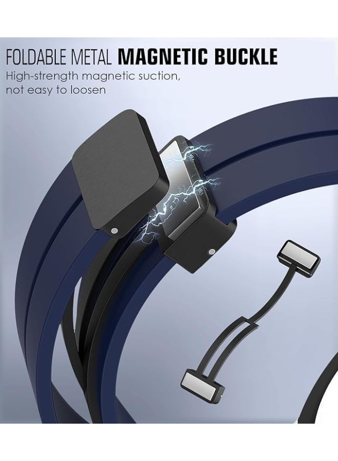 Magnetic Band for Watch 6 Classic 47mm 43mm/5 Pro 45mm/Watch 7 FE 6 5 4 44mm 40mm/4 Classic 46mm 42mm,Silicone Strap for Watch 5 Pro 45mm,No Gap Buckle - Image 4