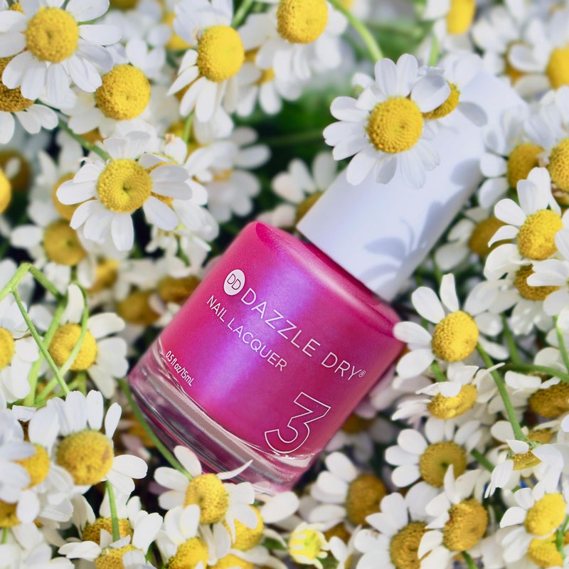 Dazzle Dry Nail Lacquer (Step 3) - Beloved - A bright hot pink shimmer with a subtle blue flash effect. Semi-sheer shimmer. (0.5 fl oz) - Image 4