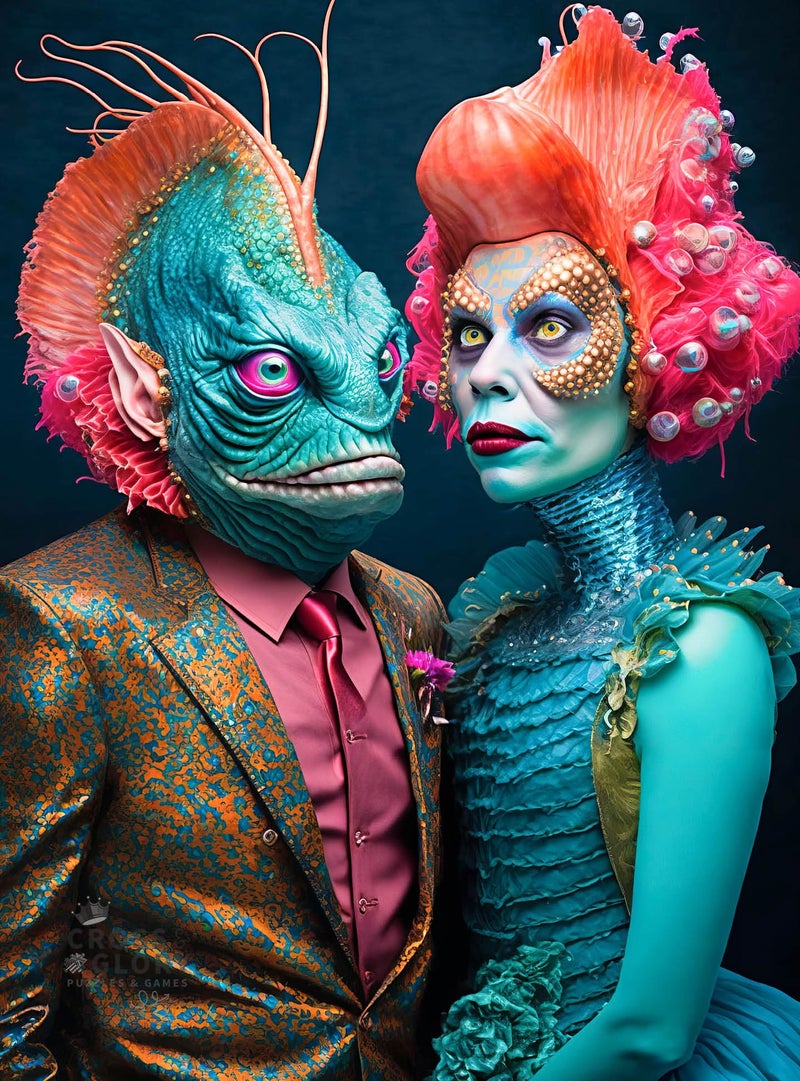 Cross & Glory 1000 Piece Jigsaw Puzzle for Adults Cross Glory Meet The Aliens Series Collectible SciFi Illustration Nymira and Dantar - Image 3