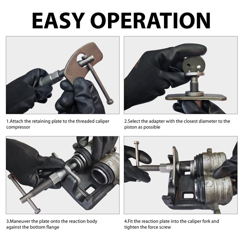 Big RED Torin 22 PCS Brake Caliper Press Tool Kit, Disc Brake Piston Caliper Compressor Tool Set for Brake Pad Replacement Reset, Red, ATRHS-E3318BR - Image 5