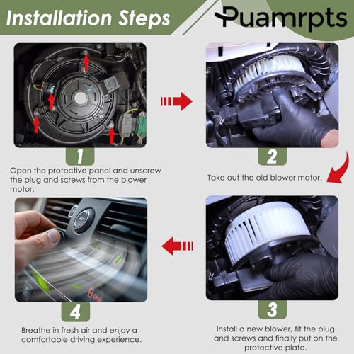 PUAMRPTS Rear AC Heater Blower Motor Compatible with Dodge Durango 2011-2024 - Replace# 700278, Rear Side - Image 5