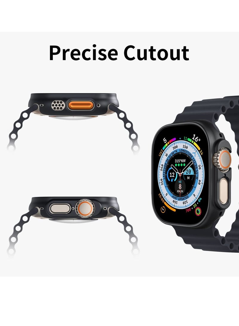 2 Pack Case Compatible with Apple Watch Ultra 49mm, Hard PC Bumper Case All-Around Edge Shockproof Protective Cover Frame [NO Screen Protector]- Black - Image 4