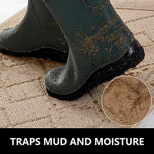REFETONE Indoor Doormat, Front Back Door Mat 24"x36" Rubber Backing Non Slip Mats, Absorbent Washable Entrance Doormat for Entryway, Resist Dirt Low-Profile Inside Floor Mats for Muddy Shoes, Golden - Image 3