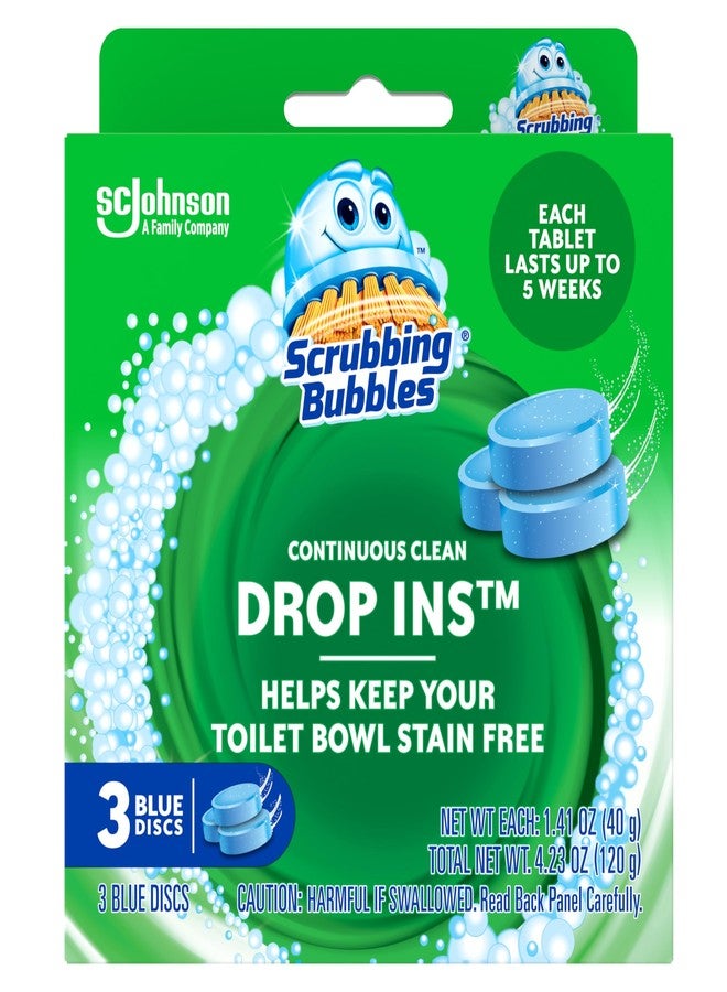 Scrubbing Bubbles Toilet Tablets, Continuous Clean Toilet Drop Ins, Helps Keep Toilet Stain Free and Helps Prevent Limescale Buildup, 3 Count, Pack Of 1 - Image 1