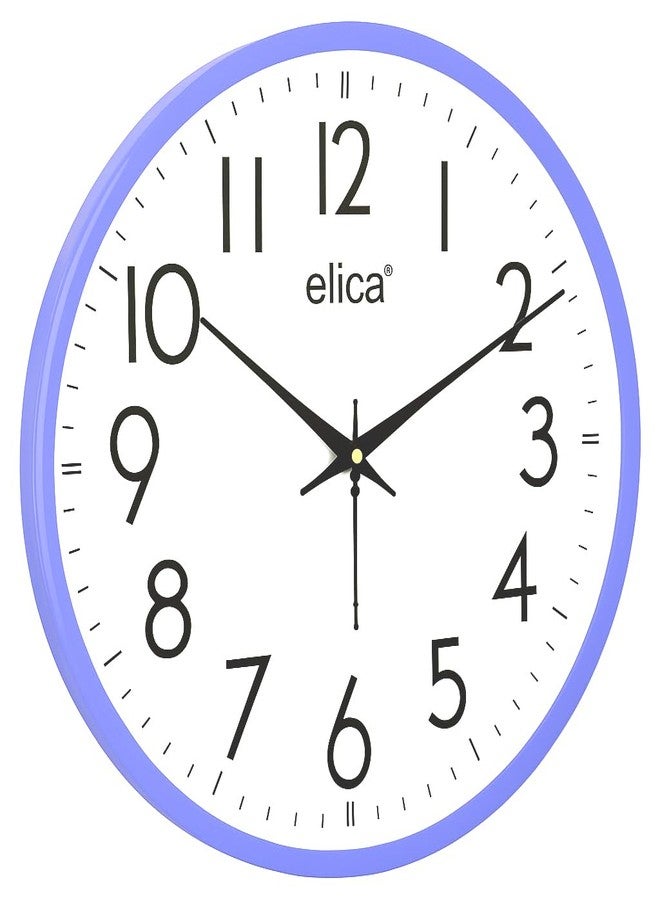 Elica Modern Wall Clock, Sleek Blue Frame with White Dial, Round Analogue Clock (Blue) - Image 2