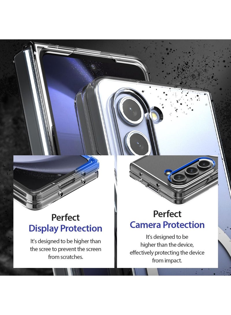 Araree Nukin M MagSafe Case for Samsung Galaxy Z Fold 5 – Ultra-Thin Transparent Hard PC Case with Magnetic Ring, Hinge Protection, Scratch-Resistant, Non-Slip Grip, Wireless Charging Compatible – Clear