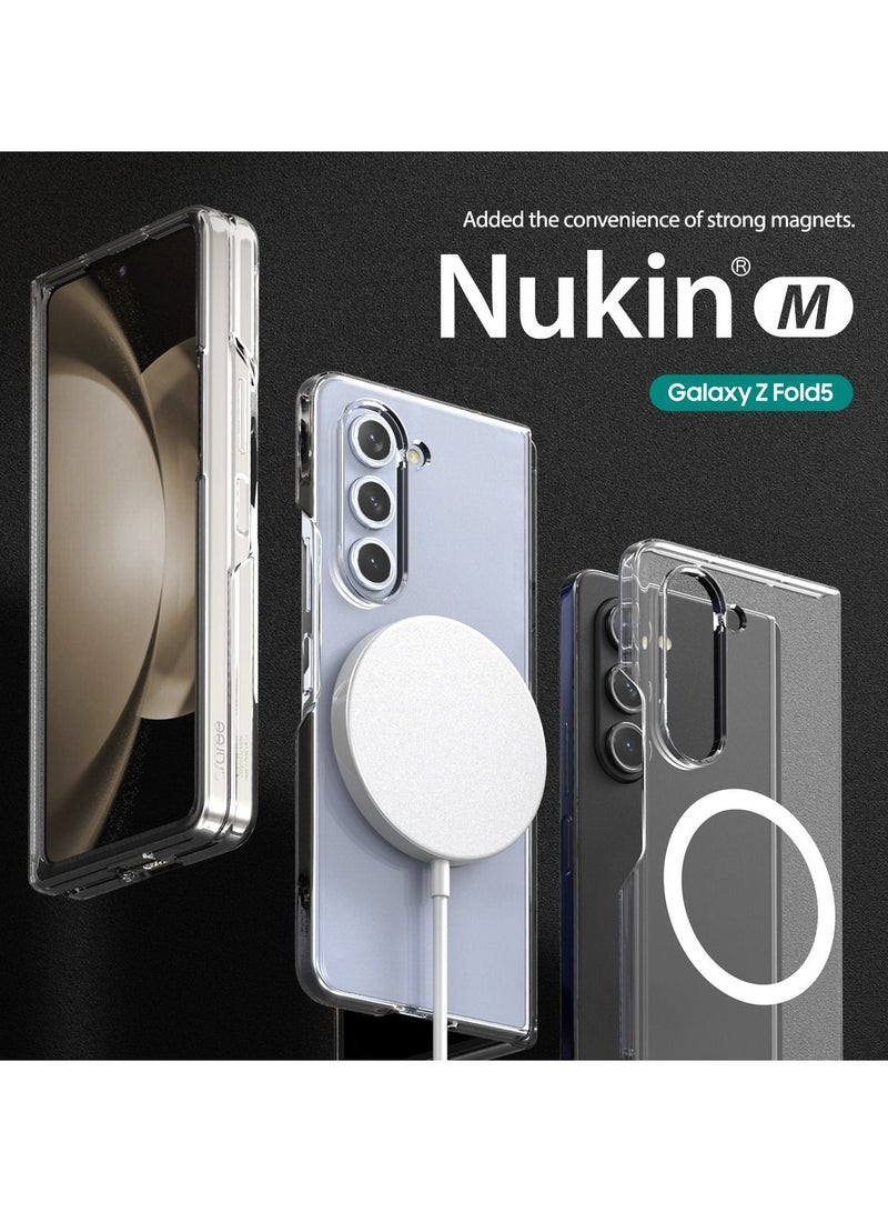 Araree Nukin M MagSafe Case for Samsung Galaxy Z Fold 5 – Ultra-Thin Transparent Hard PC Case with Magnetic Ring, Hinge Protection, Scratch-Resistant, Non-Slip Grip, Wireless Charging Compatible – Clear