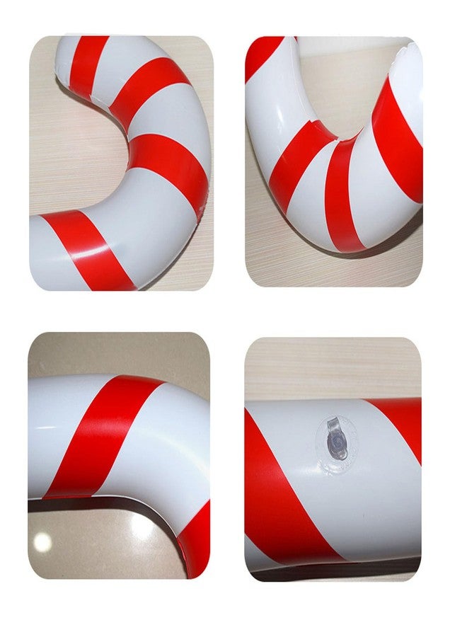 سوتشات بالونان قابلان للنفخ على شكل عصا حلوى من سوتشات، قطعتان، بالونان قابلان للنفخ على شكل عصا حلوى لعيد الميلاد، لتزيين حفلات عيد الميلاد الداخلية والخارجية، ومستلزمات العطلات الشتوية (أحمر) - Image 5