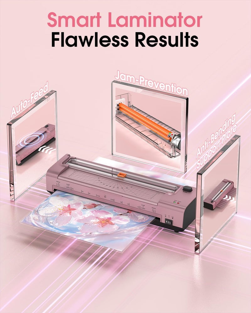 OidoZac 13 Inch Laminator Machine, A3 Personal Laminator Kit for Teachers with 20 Laminating Sheets, Hot Cold Thermal Lamination 11x17 with Anti-Bend Plate, ABS Anti-Jam & 20dB Quiet for Home Office School - Image 3