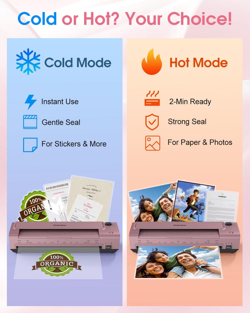 OidoZac 13 Inch Laminator Machine, A3 Personal Laminator Kit for Teachers with 20 Laminating Sheets, Hot Cold Thermal Lamination 11x17 with Anti-Bend Plate, ABS Anti-Jam & 20dB Quiet for Home Office School - Image 5