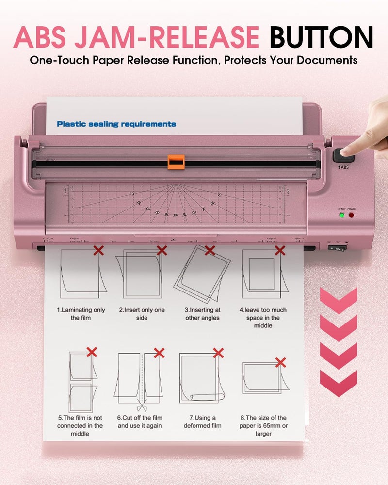 OidoZac 13 Inch Laminator Machine, A3 Personal Laminator Kit for Teachers with 20 Laminating Sheets, Hot Cold Thermal Lamination 11x17 with Anti-Bend Plate, ABS Anti-Jam & 20dB Quiet for Home Office School - Image 4