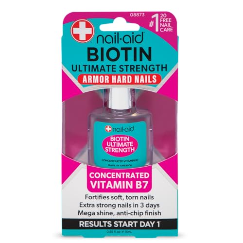Nail-Aid Biotin Ultimate Strength - Nail Treatment & Strengthener - Clear, 0.55 Fl Oz (08873) - Image 1