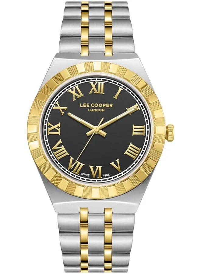 Lee Cooper LEE COOPER LC08060.240 Men Analog Display Watch & Metal Strap Silver/Gold