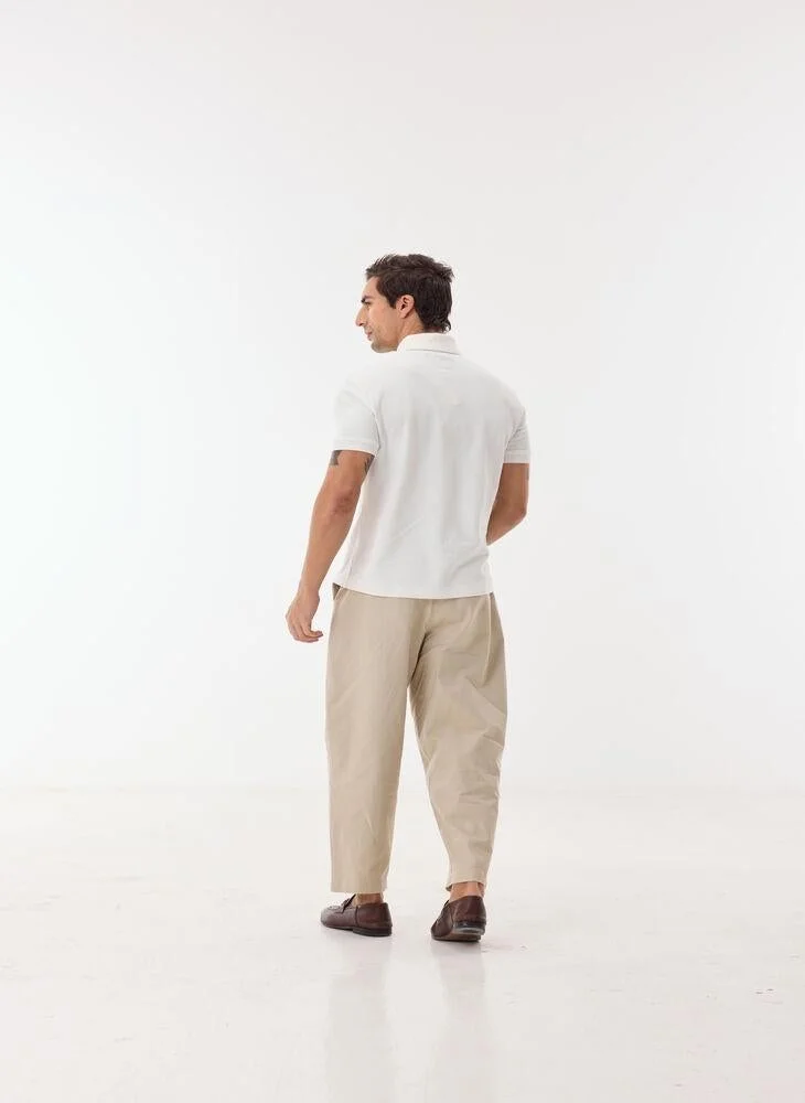 Ashita Fernandes  Men’s Solid Short Sleeve Cotton Polo Shirt – White for Men | Best Price UAE
