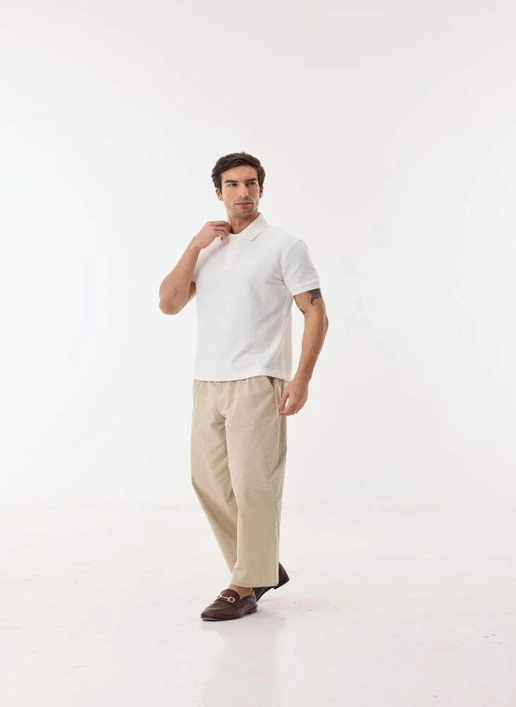 Ashita Fernandes  Men’s Solid Short Sleeve Cotton Polo Shirt – White for Men | Best Price UAE