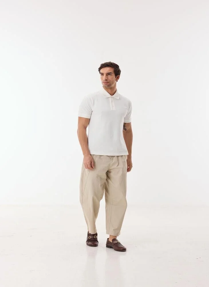 أشيتا فرنانديز Men’s Solid Short Sleeve Cotton Polo Shirt – White