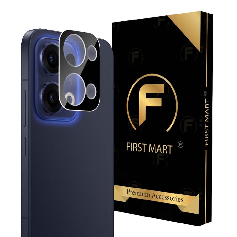 FIRST MART Premium Camera Lens Protection For Oppo Reno 13 5G (6.59 Inches) With Edge-to-Edge Protector Coverage and Installation Kit |Black, Pack of 1 - Image 1