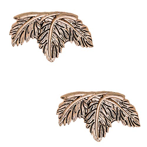Douqu 2 Pcs Shoes Dress Hat Accessories Fashion Vintage Shoe Clips Elegant Leaves Removable Shoe Charms (Ancient Gold) - Image 1