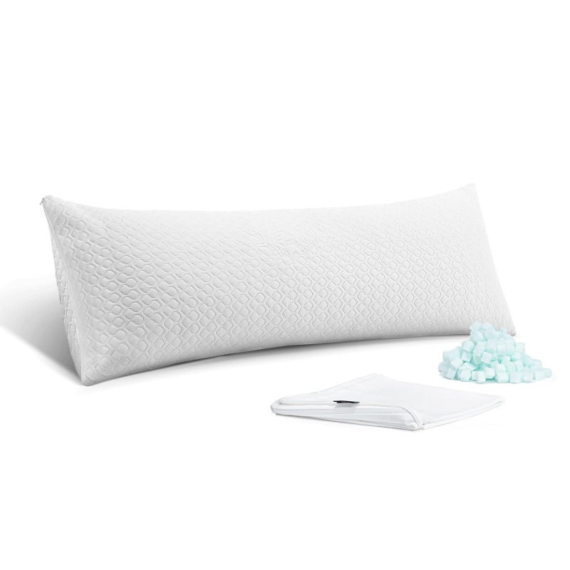 Rainmr Extra Thick Body Pillow Memory Foam â€“ Long Pillow for Adults â€“ Thicker Inner Case â€“ Soft & Cooling Double Pillowcases, 20 x 54 inchesThicker Inner Body Pillow - Image 1