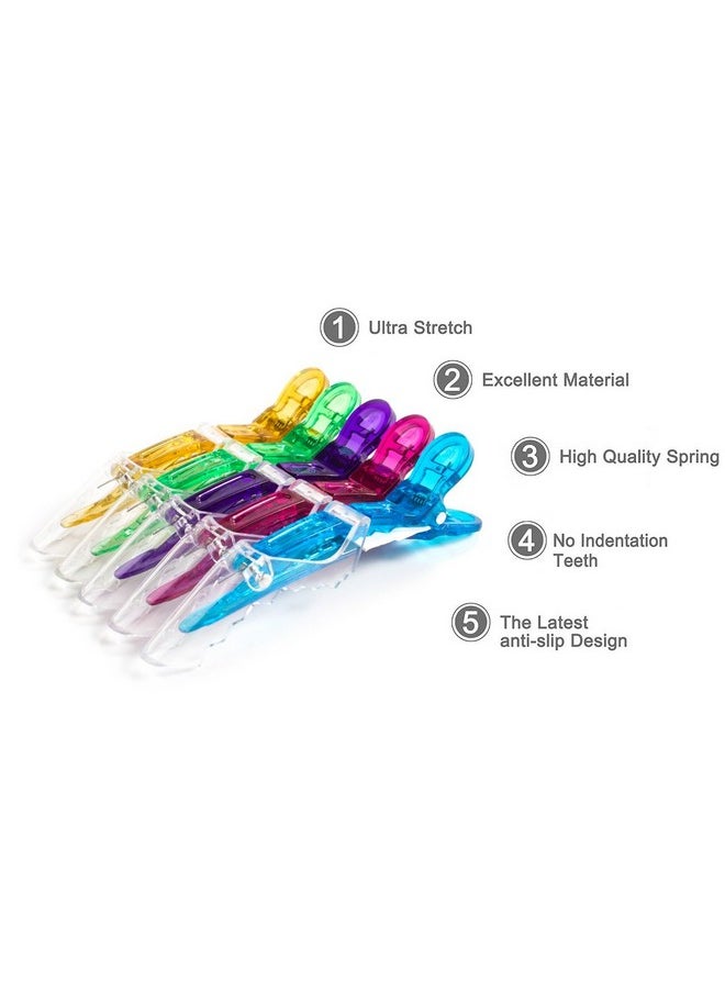 Liasun 10Pcs/Set Multicolor Croc Clips Transparent Plastic Hairdresser Clips Hair Styling Sectioning Barrettes Non Slip Alligator Clips Salon Diy Accessories Hairpins For Women And Girls(Multicolor)  - Image 5