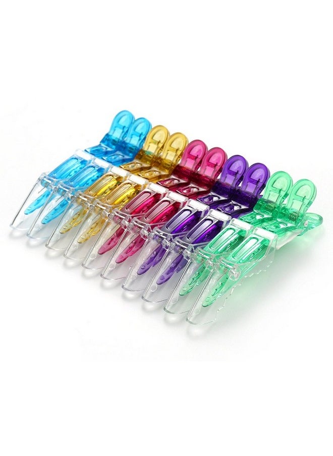 Liasun 10Pcs/Set Multicolor Croc Clips Transparent Plastic Hairdresser Clips Hair Styling Sectioning Barrettes Non Slip Alligator Clips Salon Diy Accessories Hairpins For Women And Girls(Multicolor)  - Image 3
