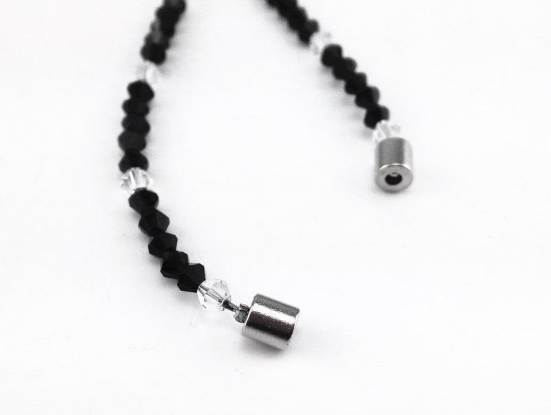 Honbay Super Slim Fashion Black Beaded White Pearl Lanyard Neck Strap with Lobster Clasp for ID Tags, Name Card, Business ID Card Holder, Badge Reel - Image 3