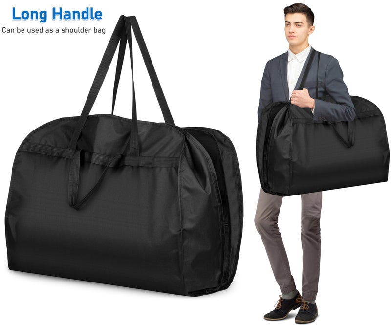 MISSLO 43" Heavy Duty Garment Bags for Travel 6" Gusseted Suit Bags for Closet Storage 4 Handles Hanging Clothes Bag with Pocket Mens Suit Cover for Shirts, Coats, Dresses - Image 3