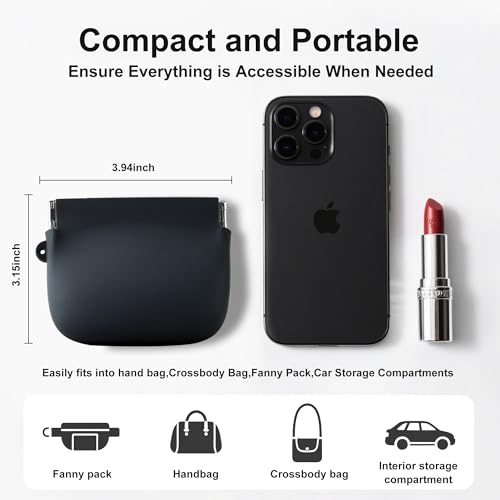 Jalopink Squeeze Coin Purse for Women – Silicone Small Coin Pouch with Kiss Lock for Coins, Keys, Lipstick, and Earphones – Mini Cute Change Purse, Coin Purse & Pouch for Daily Life, Cars, Travel, Party - Image 3