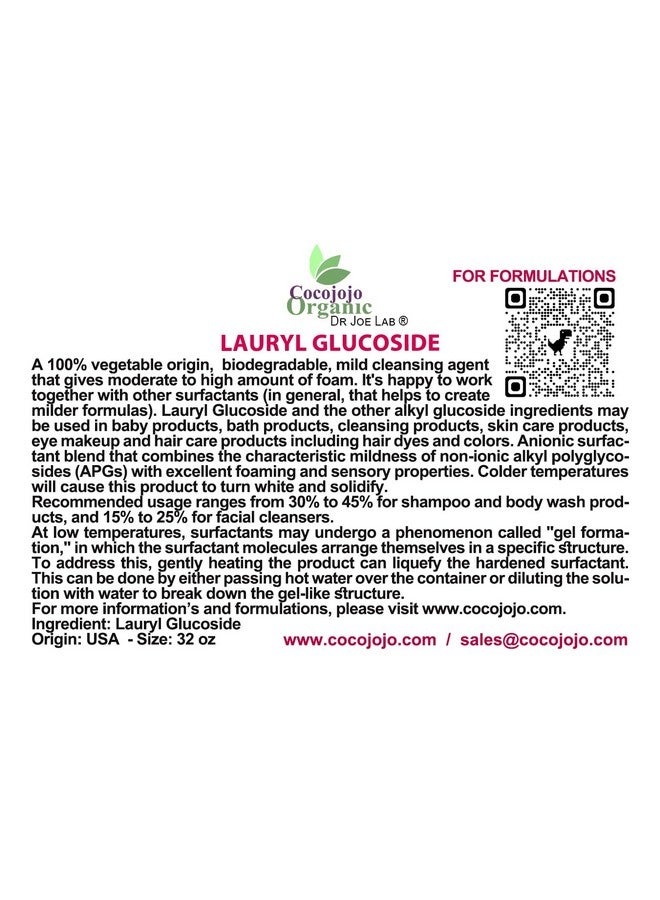 Dr Joe Lab Lauryl Glucoside Natural Surfactantplant Derived Nongmo Biodegradableformulation Diy Skin Shower Gel Foaming Body Soap Shampoos Baby Products Face Cleanserspackaging May Vary (32 Oz) - Image 3