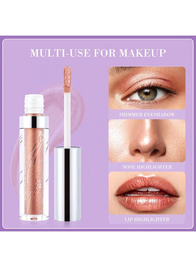 Hotiary Glitter Liquid Eyeshadow, Metallic Glitter Shimmer Sparkling Eye Shadow, Long Lasting Waterproof High Pigments Sparkling Makeup Kit for Eyes, Metals Gloss Eyeliner Pen - Image 5