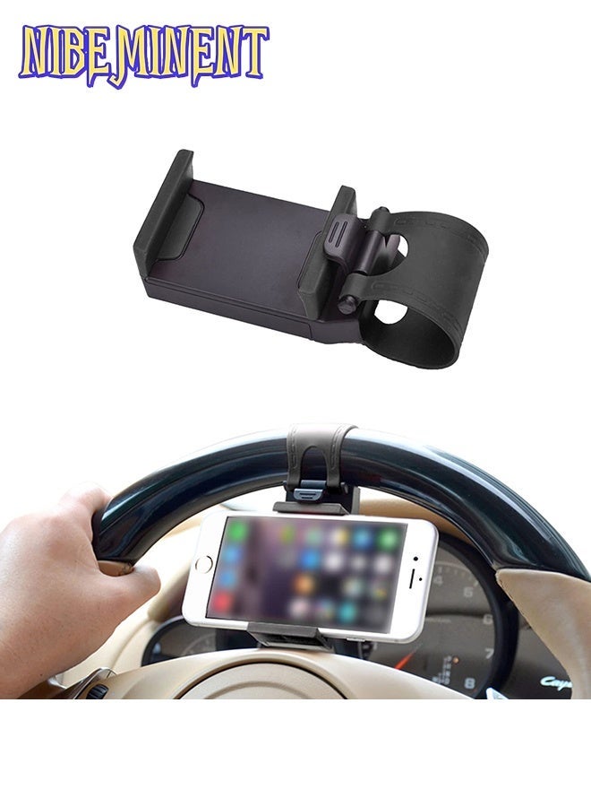 NIBEMINENT Universal Car Phone Holder - Adjustable Car Cradle, Universal Mobile Phone Mount, Hands Free Automobile Cell Phone Holder ,Durable and Easy to Use (Black) - Image 1