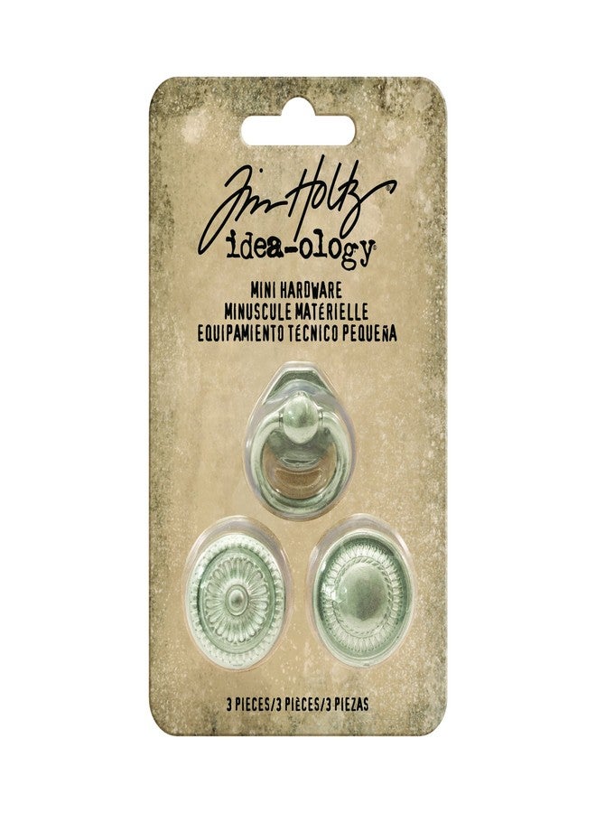 Tim Holtz Mini Hardware by Tim Holtz Idea-ology, Antique Nickel Finish, Approximately 7/8 Inch Each, 3 Knobs (TH93571) - Image 1