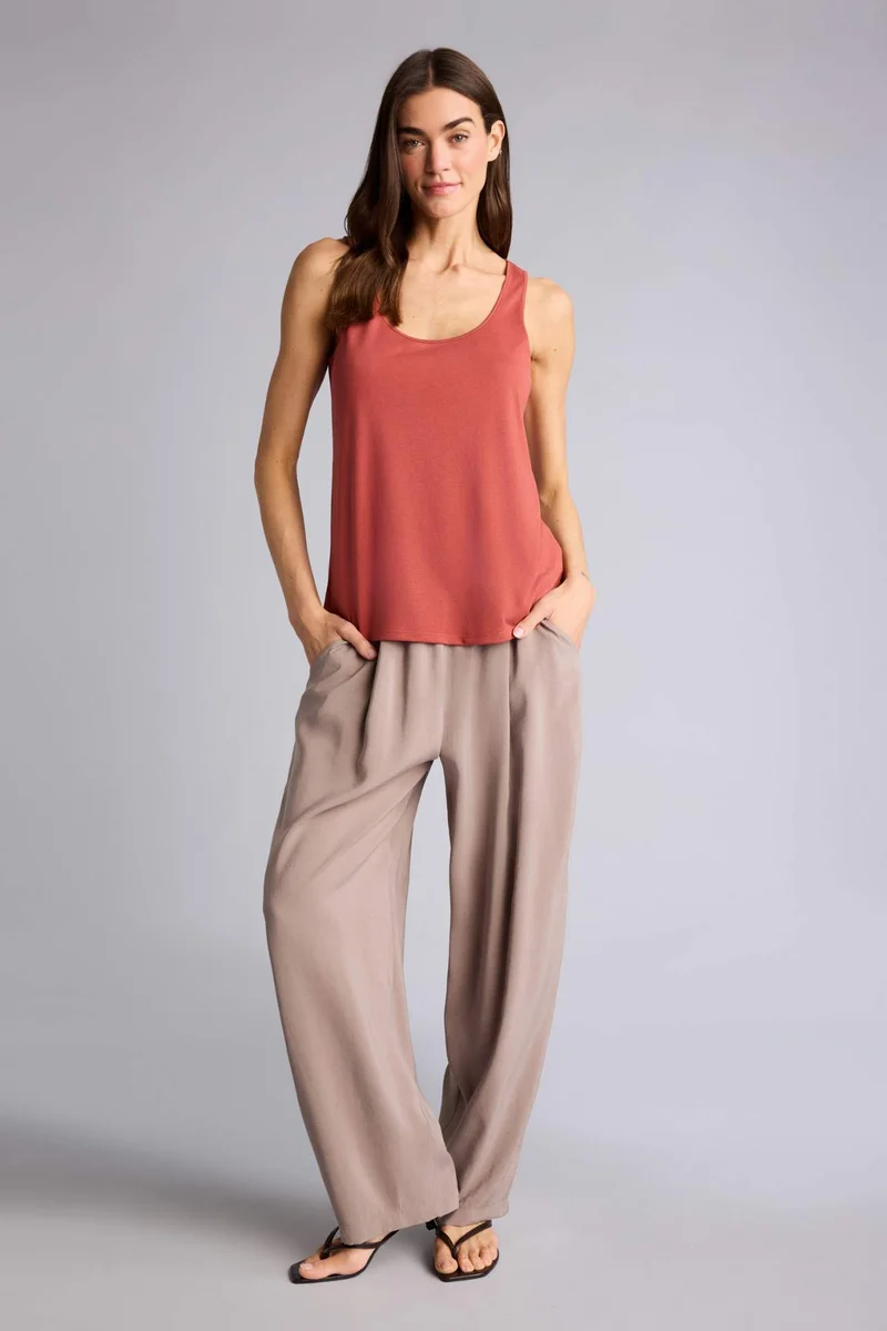 ديفاكتو Regular Fit Regular Hem Linen Look Trousers