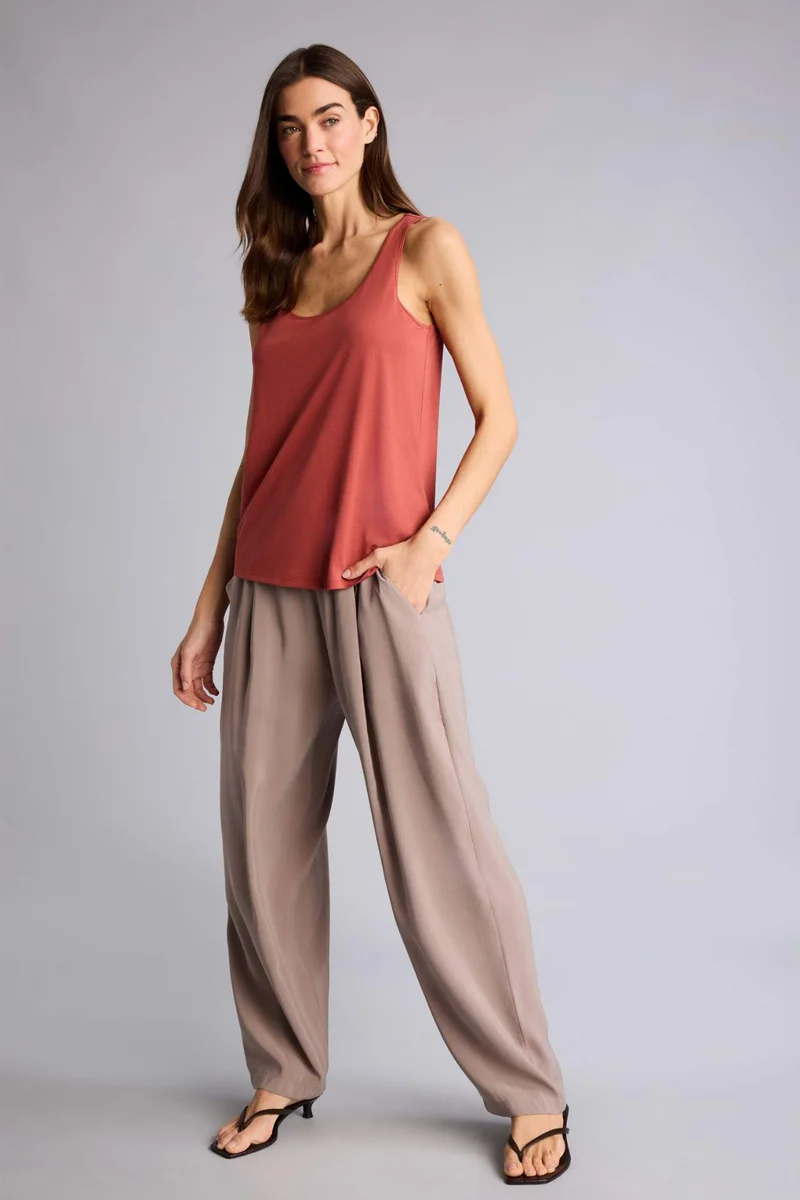 ديفاكتو Regular Fit Regular Hem Linen Look Trousers