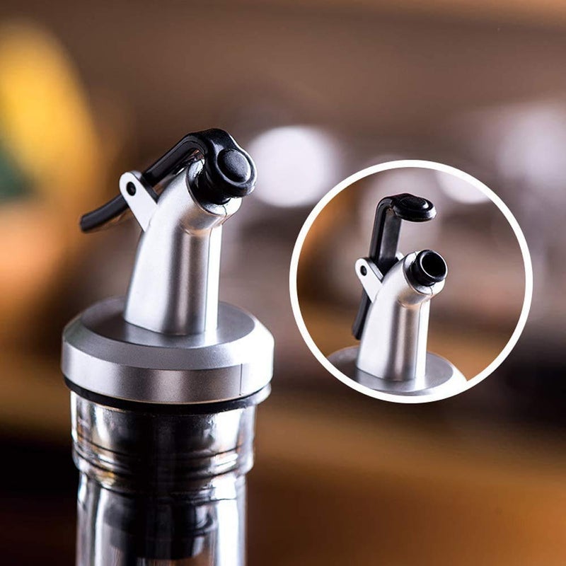 Everyy Everything Glass Oil and Vinegar Stopper Pourer Storage Bottle Cruet Seasoning Set for Dining Table and Home and Kitchen Sauce Bottle Dispenser  - Image 5