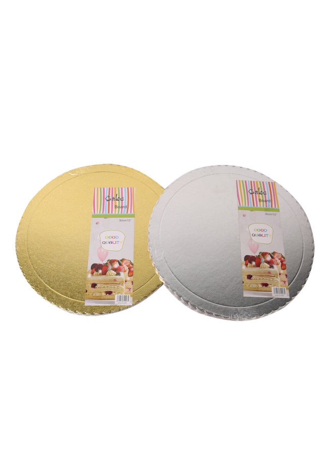 Cake Board Cake Base Cake Pad 6-inch 8-inch 10-inch 12-inch 14-inch 16-inch-Size:Embossed Round Gold 25cm