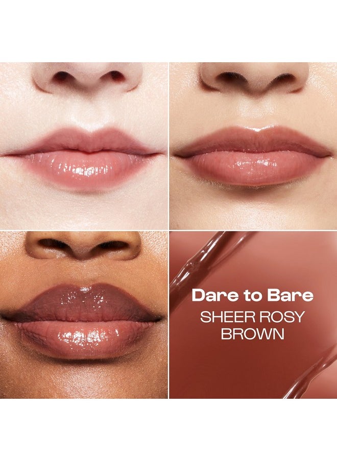 ALLEYOOP Glossy Lip Balm Lip Goals Dare To Bare (Sheer Rosy Brown) Hydrating & Moisturizing Lip Care For Cracked Lips Natural Plumping Lip Moisturizer That Smooths Soothes & Protects Vegan  - Image 2